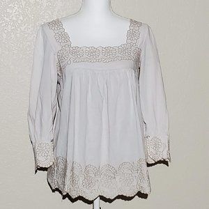 4/$20 Fumblin' Foe Square Neck Embroidered Top